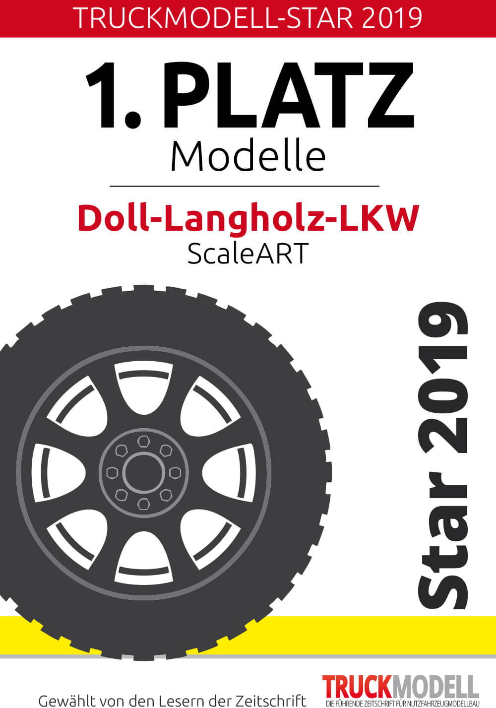Auszeichnung: TruckModell-Star 2019 für Doll-Langholz-LKW